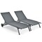 Costway 2PCS Outdoor Adjustable Chaise Lounge Patio 6-Position Recliner Wheels